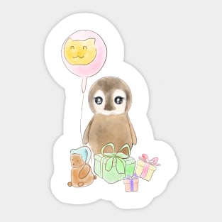 cute birthday penguin Sticker